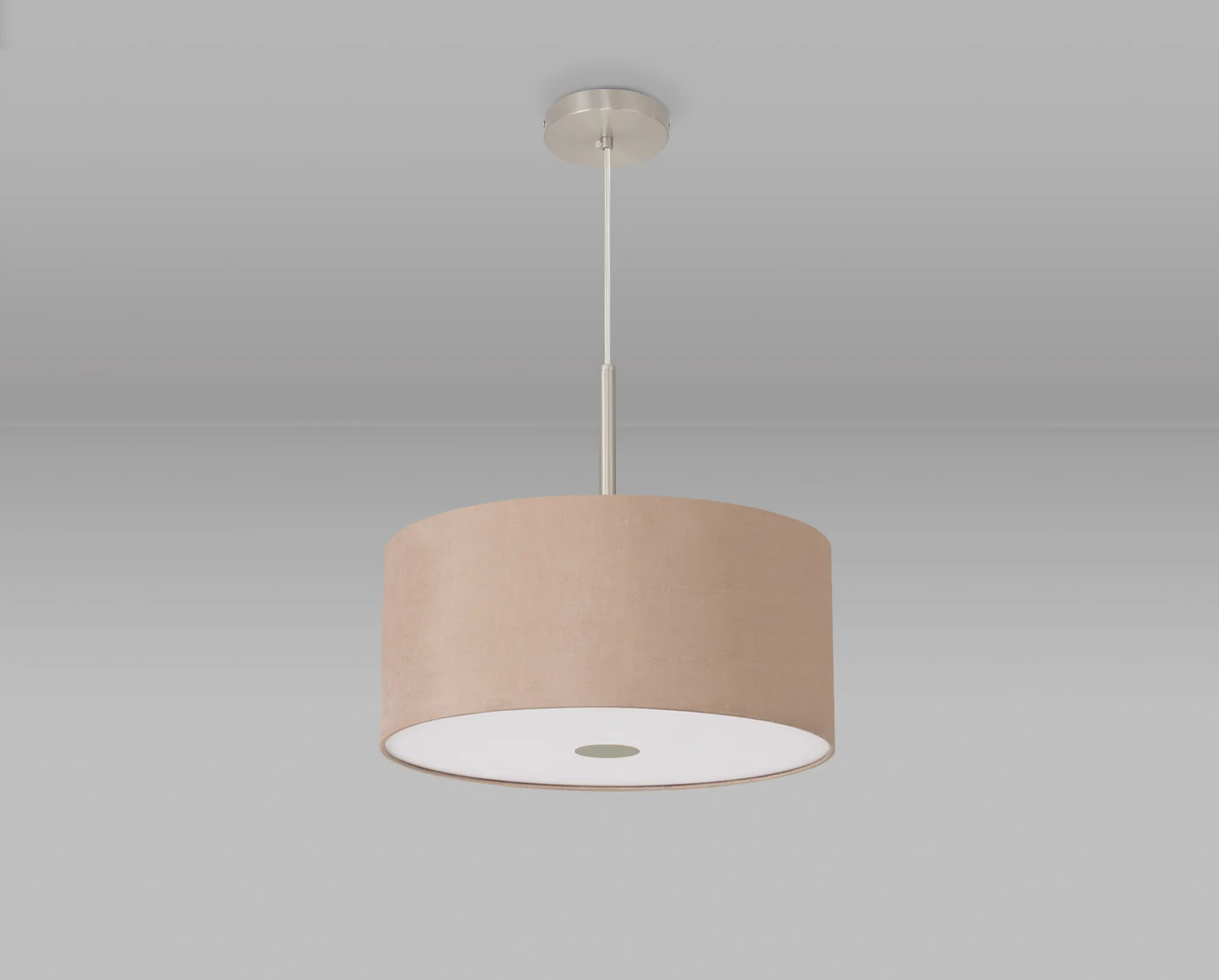 Baymont 40cm Pendant 1 Light Satin Nickel, Antique Gold/Ruby, Frosted Diffuser DK0300  Deco Baymont SN AG